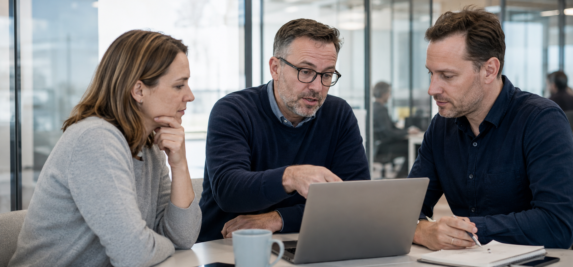 Engineer walking clients through a live dashboard